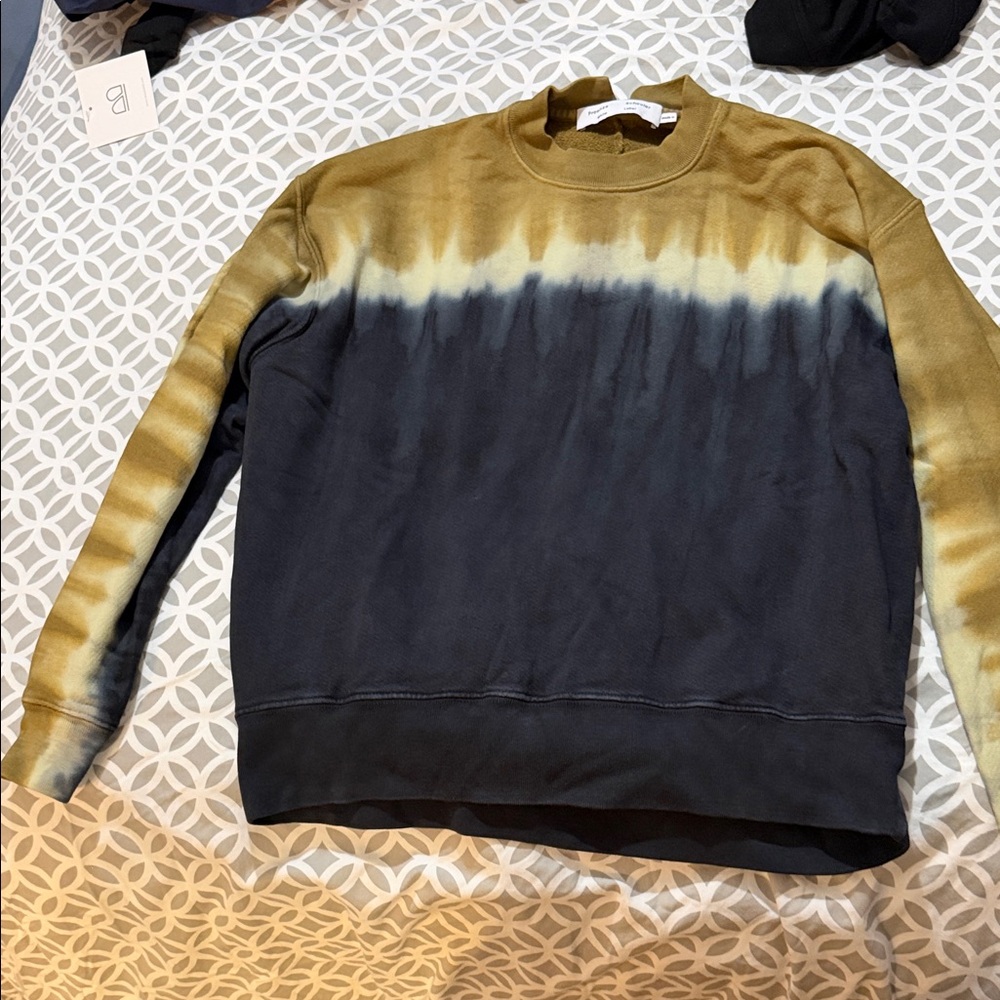 Women’s Proenza Schouler white label Black and Olive Tie-Dye Crewneck Sweatshirt